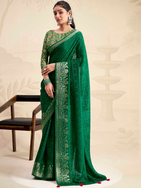 Sangria Checked Woven Design Sarees