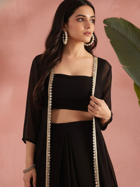 GULMEHAK Women Regular Gotta Patti Top with Palazzos