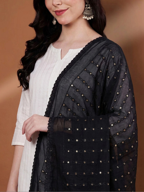 Zamour Embroidered Dupatta with Sequinned - Image 5