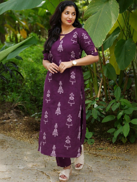 Twika Women Ethnic Motifs Printed Regular Kurta with Trousers - Image 3