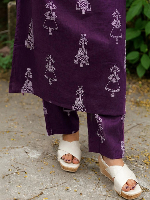 Twika Women Ethnic Motifs Printed Regular Kurta with Trousers - Image 5
