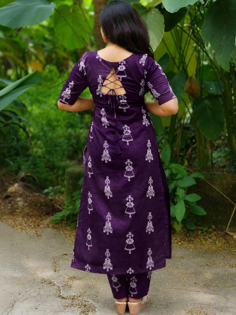 Twika Women Ethnic Motifs Printed Regular Kurta with Trousers - Image 2