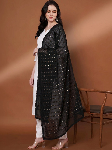 Zamour Embroidered Dupatta with Sequinned - Image 3