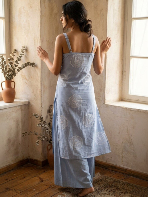 Anouk Rustic Women Ethnic Motifs Printed Regular Pure Cotton Kurta with Palazzos - Image 5