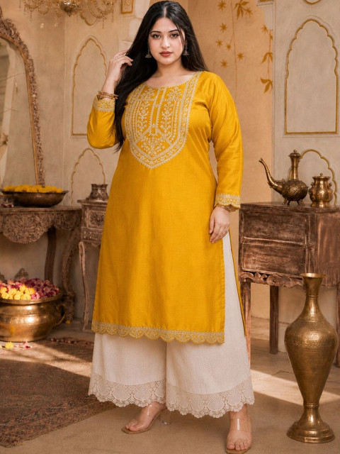 rarethread Women Embellished Thread Work Kurta - Image 2