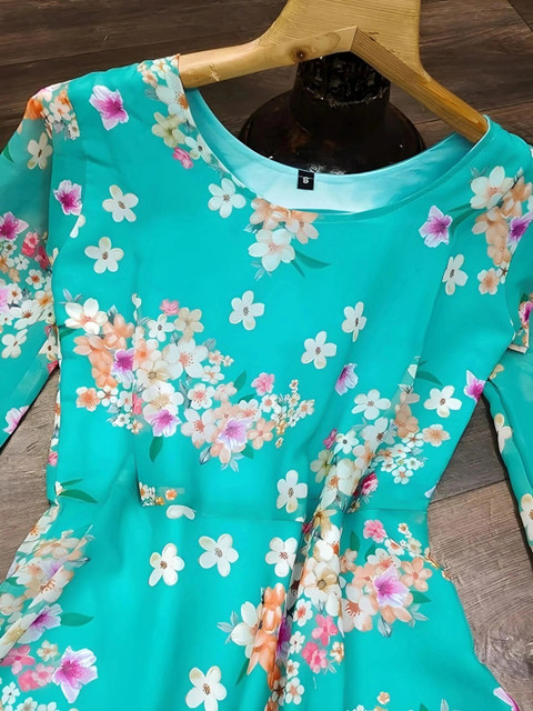 swara enterprise Women Floral Print Georgette Anarkali Kurta - Image 3