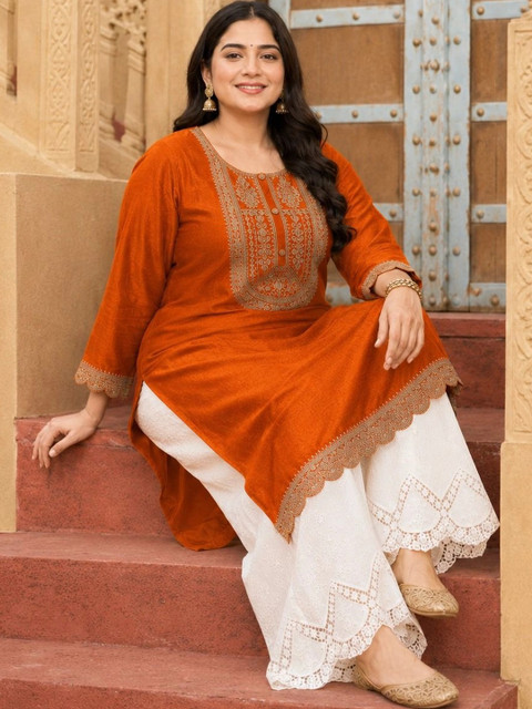 rarethread Women Embellished Thread Work Kurta - Image 4