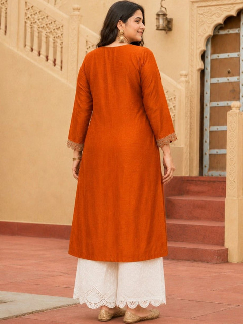 rarethread Women Embellished Thread Work Kurta - Image 2