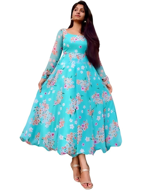 swara enterprise Women Floral Print Georgette Anarkali Kurta - Image 4