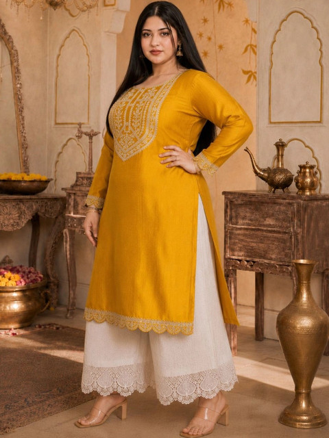 rarethread Women Embellished Thread Work Kurta - Image 4