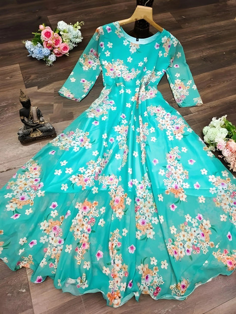 swara enterprise Women Floral Print Georgette Anarkali Kurta - Image 2