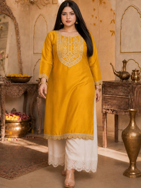 rarethread Women Embellished Thread Work Kurta - Image 5