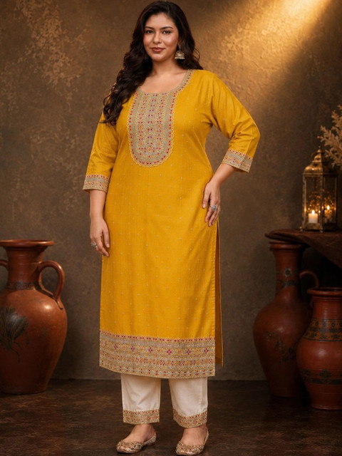 HOUSE OF SETHIA Women Ethnic Motifs Embroidered Thread Work Kurta