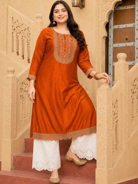 rarethread Women Embellished Thread Work Kurta - Image 6