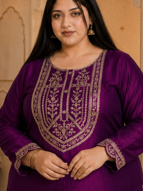 HOUSE OF SETHIA Women Ethnic Motifs Embroidered Thread Work Kurta - Image 6