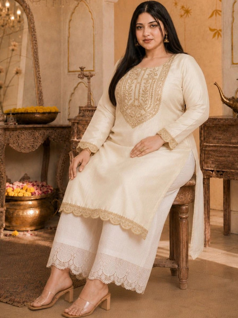 HOUSE OF SETHIA Women Embroidered Thread Work Grandeur & Majestic Artwork Kurta - Image 4