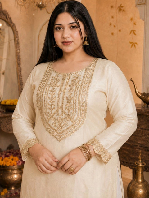 HOUSE OF SETHIA Women Embroidered Thread Work Grandeur & Majestic Artwork Kurta - Image 3