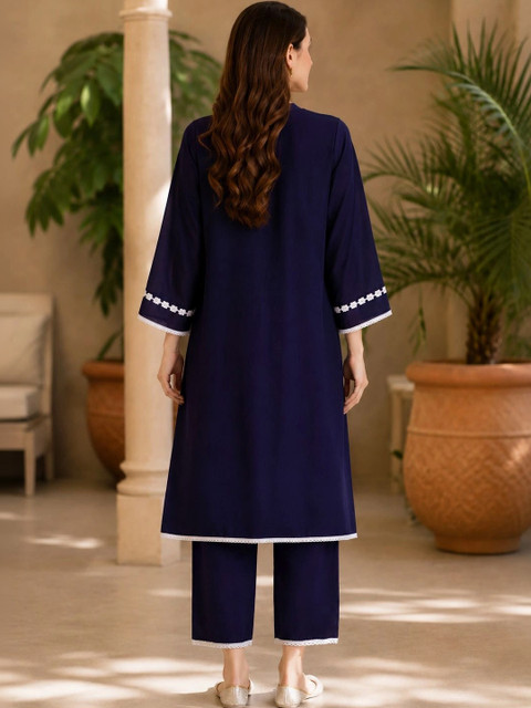 Anouk Women Regular Thread Work Kurta with Trousers & With Dupatta - Image 5