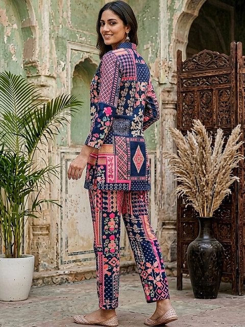 Banwaree Floral Printed Tunic with Trousers - Image 2