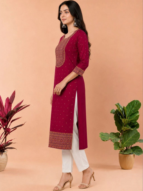 rarethread Women Ethnic Motifs Embroidered Thread Work Kurta - Image 7