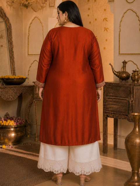 HOUSE OF SETHIA Women Ethnic Motifs Embroidered Thread Work Kurta - Image 3