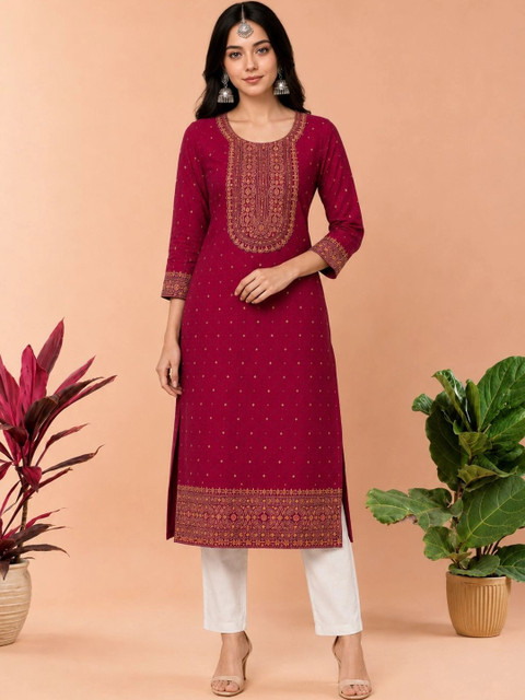rarethread Women Ethnic Motifs Embroidered Thread Work Kurta - Image 5