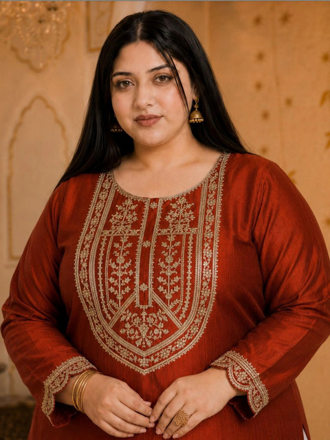 HOUSE OF SETHIA Women Ethnic Motifs Embroidered Thread Work Kurta - Image 6