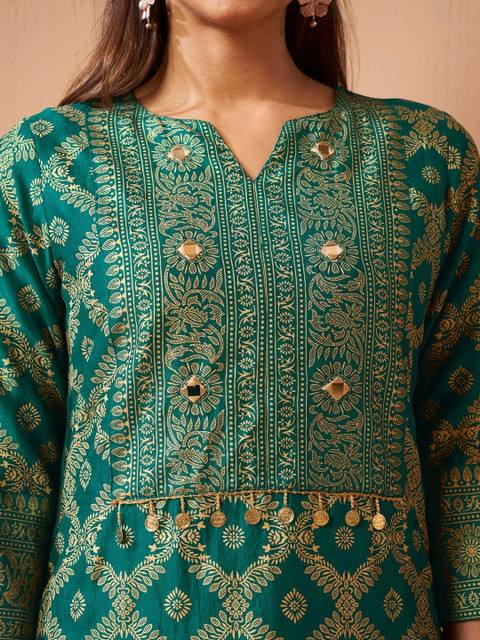 Anouk Indigo Printed Tunic with Trousers - Image 7