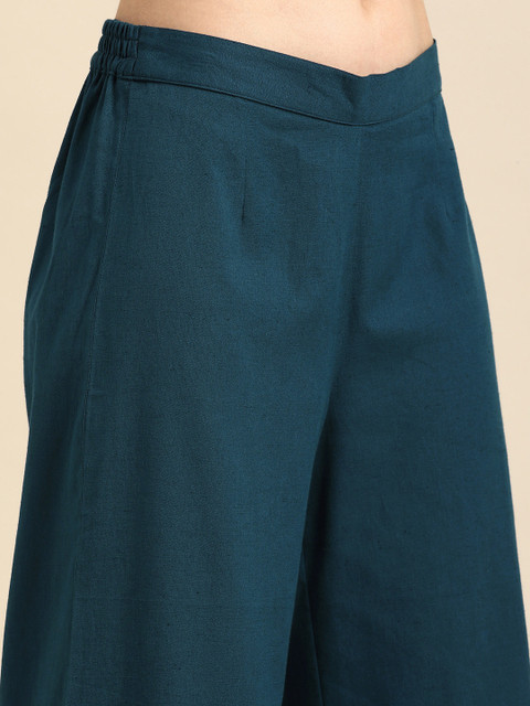 Anouk Women Pure Cotton Regular kurta With Palazzos - Image 3