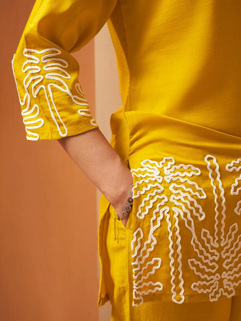 DRESOUL Tropical Cotton Embroidered Tunic with Trousers - Image 4