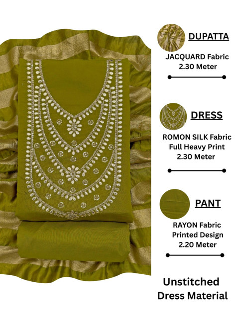 FashionsEye Embroidered Unstitched Dress Material - Image 2