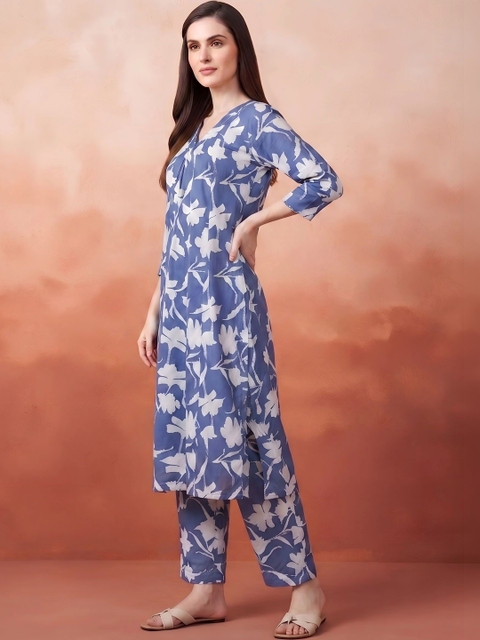 Pixie lane Floral Cotton Printed Tunic with Trousers - Image 5