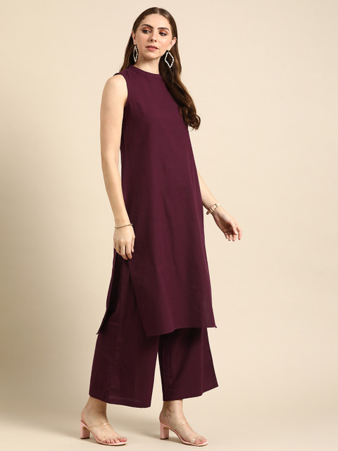 Anouk Women Pure Cotton Regular kurta With Palazzos - Image 5