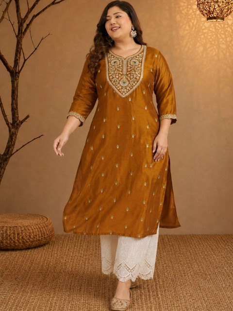 HOUSE OF SETHIA Women Embroidered Thread Work Kurta - Image 2