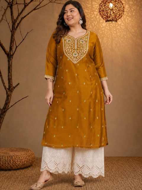 HOUSE OF SETHIA Women Embroidered Thread Work Kurta - Image 5