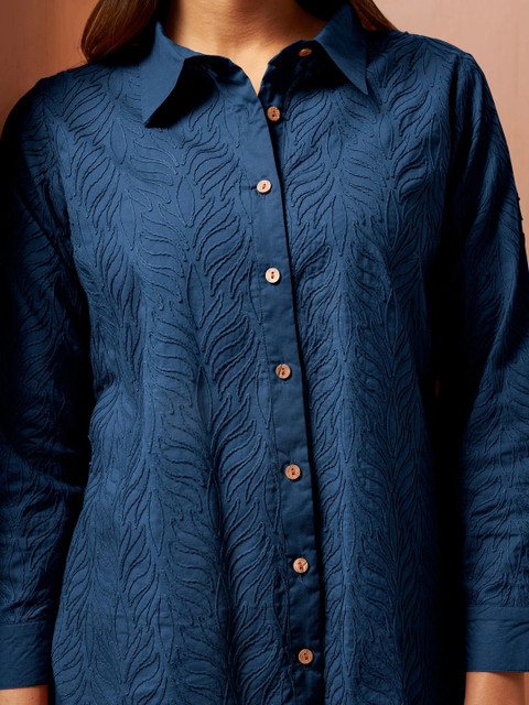 Anouk Schiffli Cotton Self Design Shirt with Trousers - Image 7