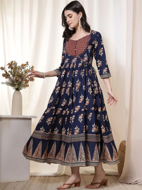 Sangria Women Floral Printed Indie Prints Anarkali Kurta
