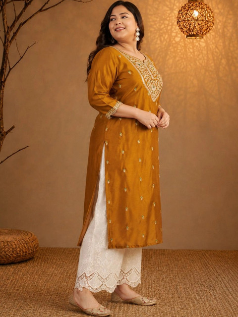 HOUSE OF SETHIA Women Embroidered Thread Work Kurta - Image 6