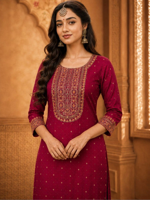 rarethread Women Embellished Thread Work Kurta - Image 6