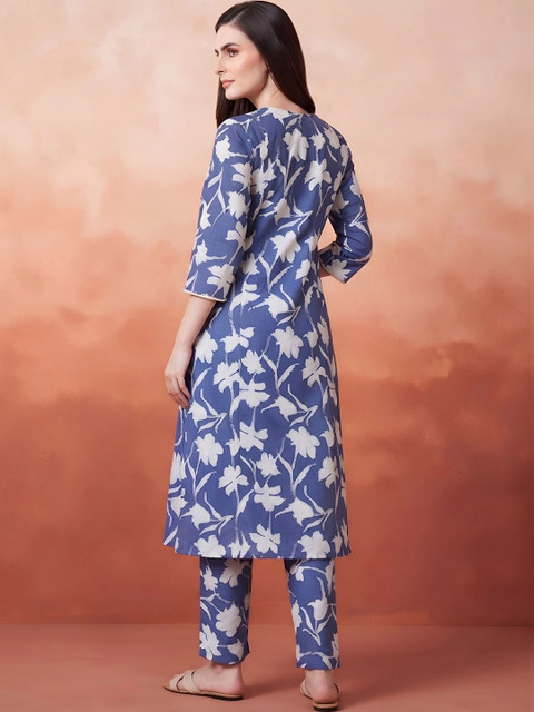 Pixie lane Floral Cotton Printed Tunic with Trousers - Image 3