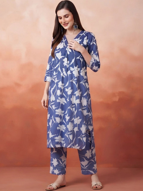 Pixie lane Floral Cotton Printed Tunic with Trousers - Image 4