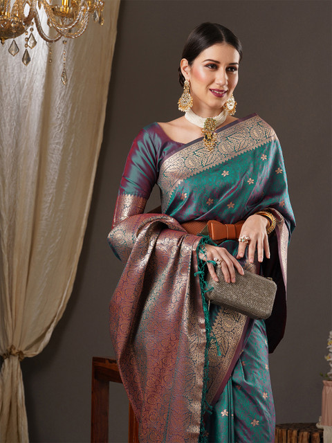 Anouk Woven Design Zari Banarasi Saree