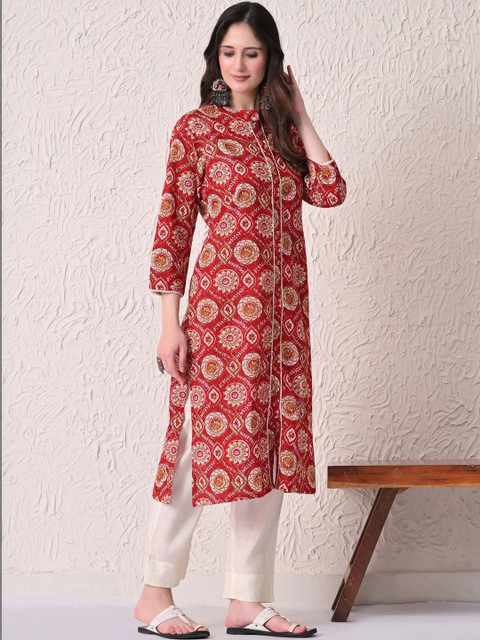 MoMaa Women Ethnic Motifs Printed Kurta - Image 3