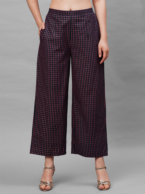 Anouk Women Checked Cotton Palazzo