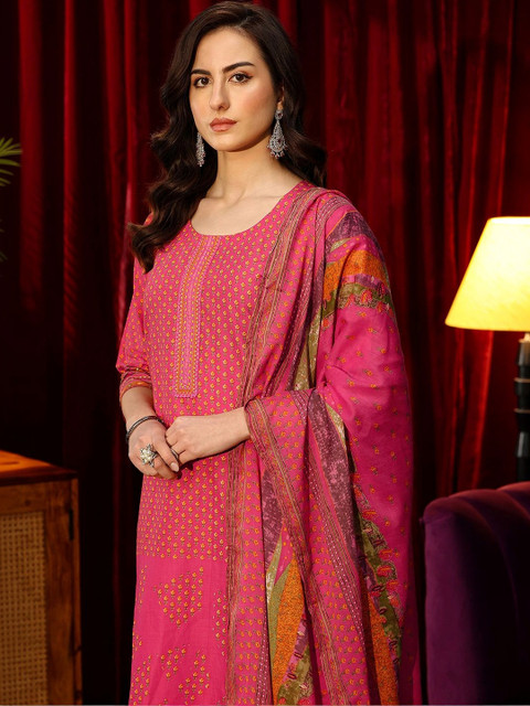 Libas Women Ethnic Motifs Printed Regular Kurta with Trousers & With Dupatta - Image 2