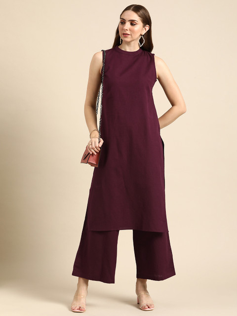 Anouk Women Pure Cotton Regular kurta With Palazzos - Image 7