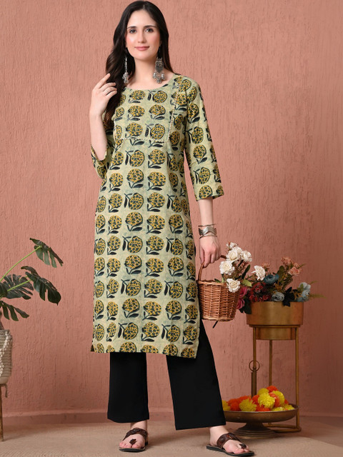 MoMaa Women Floral Printed Indie Prints Kurta
