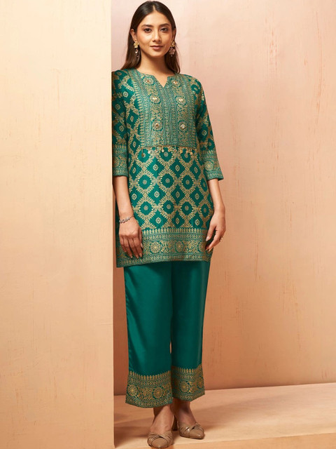 Anouk Indigo Printed Tunic with Trousers - Image 6