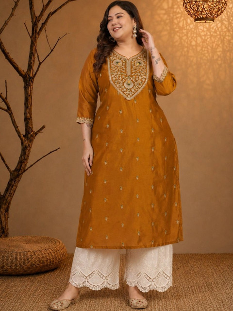 HOUSE OF SETHIA Women Embroidered Thread Work Kurta - Image 4