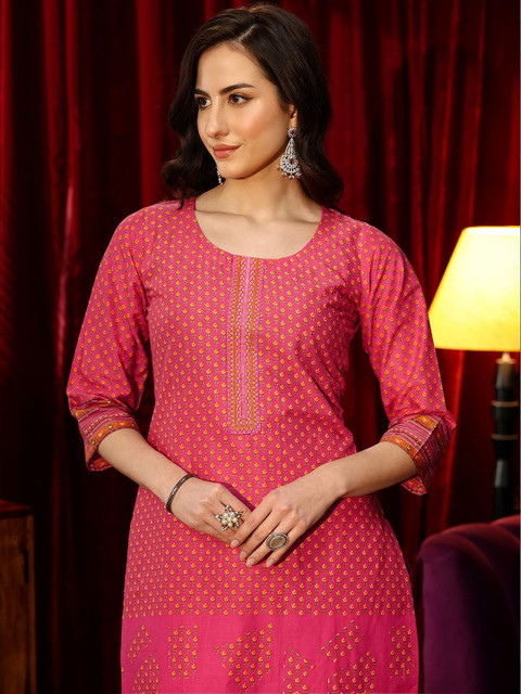 Libas Women Ethnic Motifs Printed Regular Kurta with Trousers & With Dupatta - Image 6